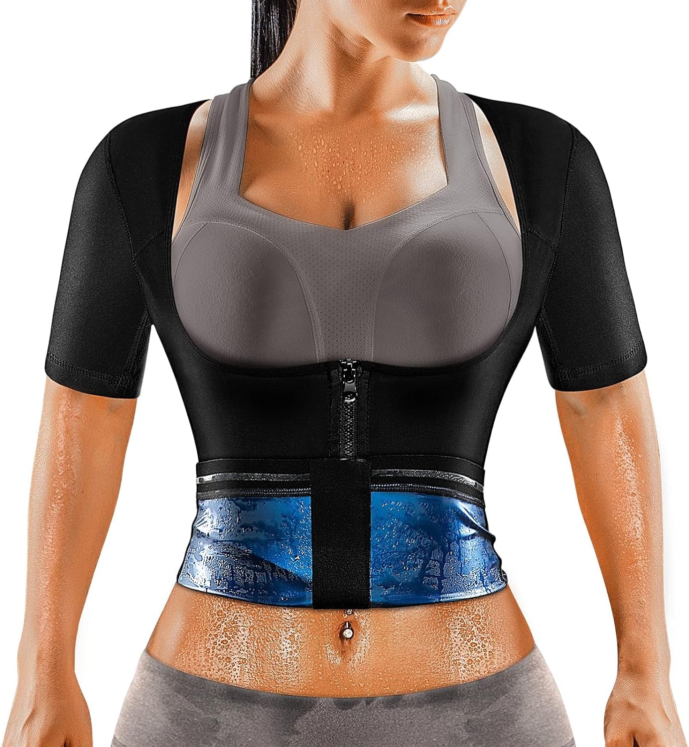 Sauna Suit for Women Weight Loss Sauna Shirt for Women Sweat Suit Wais –  Trifecta Fitness Shop