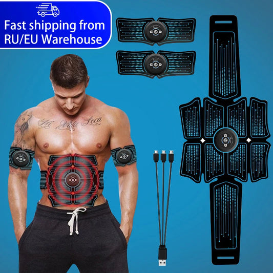 EMS Abdominal Muscle Stimulator Trainer USB Connect Abs Fitness Equipment Training Gear Estimulador Muscular Slimming Massager