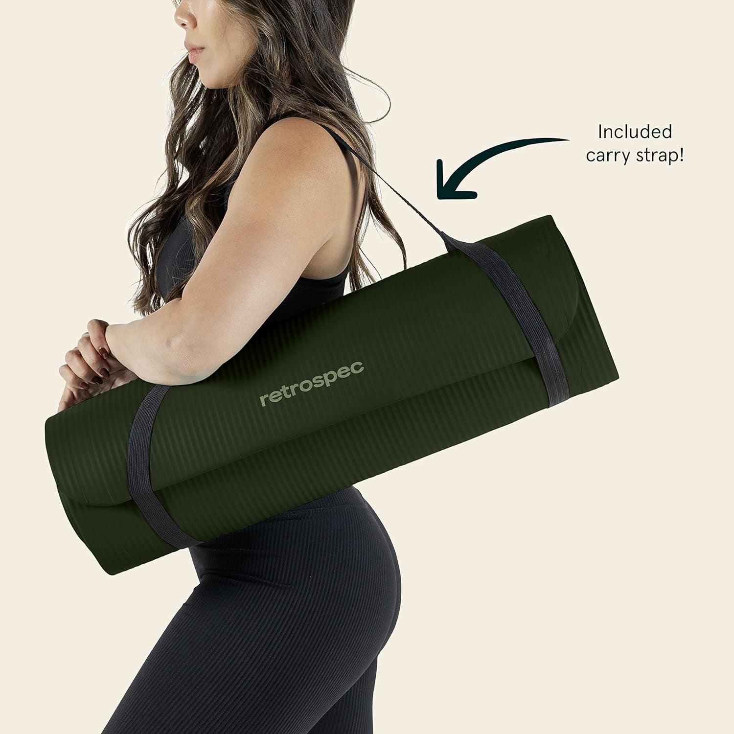 Solana Yoga Mat 1/2 Thick W/Nylon Strap for Men & Women - Non